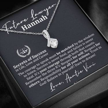 Personalized Future Lawyer Alluring Beauty Necklace - Love You This Much